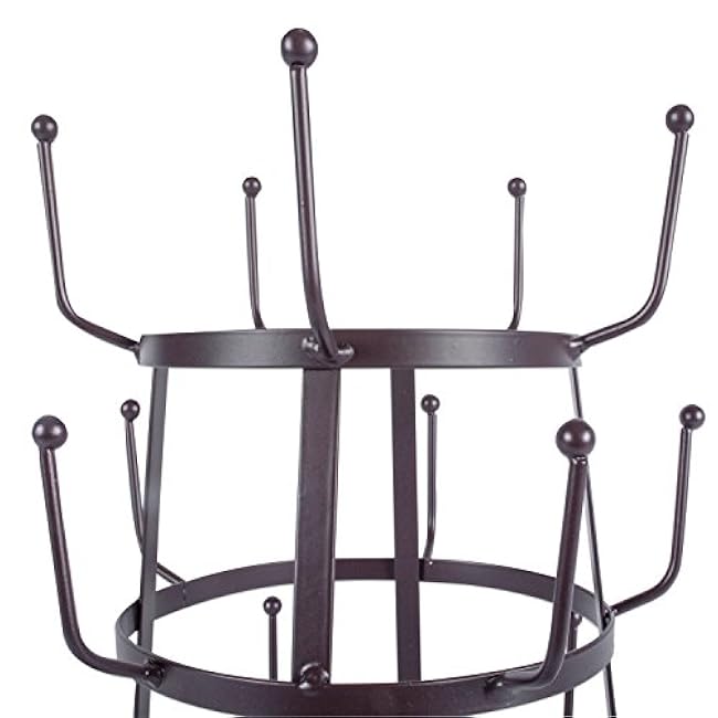 DII Metal Kitchen Storage Collection 3-Tier Mug Tree Stand, 9.5x12.75, Rustic Bronze