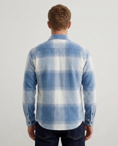 Image of DEEMOON Men's Premium Cotton Flannel Checkered Shirt | Full Sleeve Plaid Casual Button-Down Shirt | Soft Brushed Winter & Autumn Regular Fit, Office & Travel (Available in Plus Size)