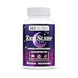 360 NUTRA Sleep Supplement- Natural Sleep Aid Tablets for Restful Nights & Circadian Balance- Advanced Deep Sleep Support with Valerian, Lemon Balm & Skullcap- Non-Habit Forming Formula- 60 Capsules