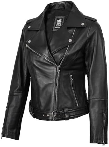 Blingsoul Asymmetrical Lambskin Leather Jacket Women - Stylish Wo...