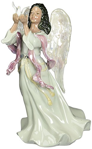 Cosmos 96571 Fine Porcelain African American Angel Musical Figurine, 9-1/8-Inch , Green