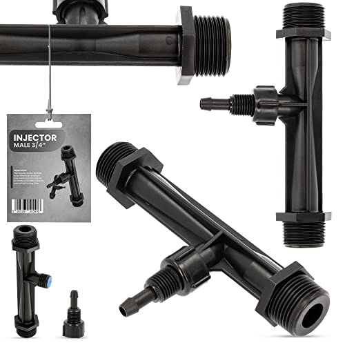 Instalguru Venturi Inyector Rosca Externa 3/4'' Mezclador Inyector Manguera de Agua Tubo Automático Fertilizante Suministro Dispositivo de Distribución de Jardín Sistema de Riego por goteo Herramienta