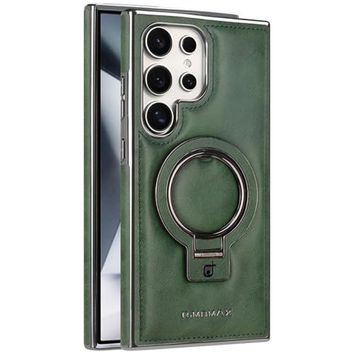 Étui en cuir PU Galaxy S26 haut de gamme vert Magsafe anti-choc