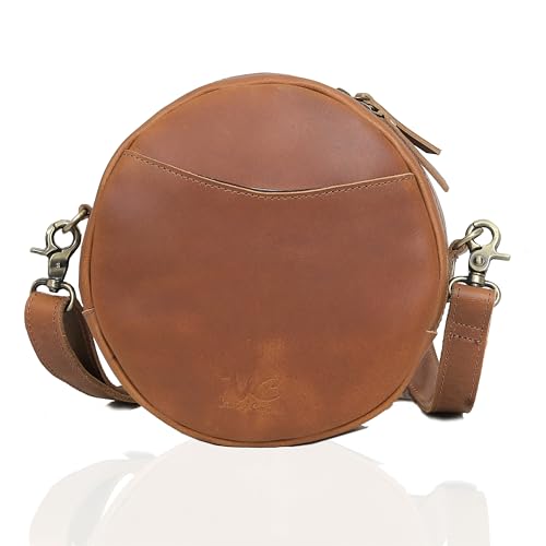 Leather Crossbody Bags Trendy Circle Cross Body Shoulder