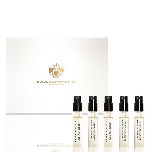 Mancera Discovery Set 5 x 2ml Luxury Fragrance Sample Set | Instant Crush Amore Caff Cedrat Bois French Riviera Roses Vanille