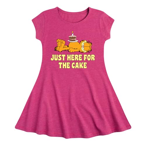 HYBRID APPAREL - Garfield - Just Here for Cake - Toddler & Youth Girls Fit & Flare Dress