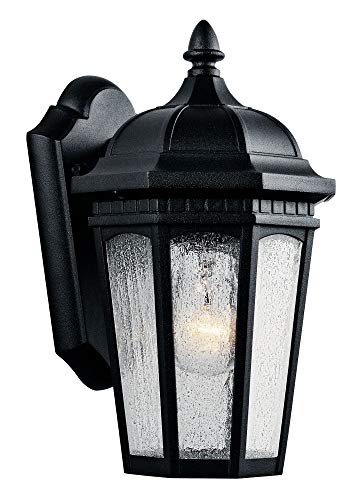Kichler Courtyard Outdoor Wall Light, Textured Black, 11"