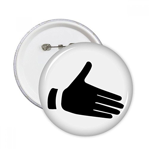 Badge bouton rond XXL motif silhouette geste de la main broche décoration vêtement multicolore