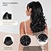 ZQIAN BEAUTY 24 Inch Black Ponytail Extension, Layered Pony Tail Clip on Hair Extension, Soft Wavy Claw Clip in Ponytail Extension, Natural Synthetic Hair Pieces for Women (Color: Black)