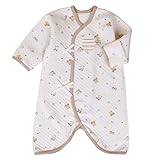 100% Certified Organic Cotton Korean Kimono Newborn Baby Clothes Relaxed Outfit LongSleeve Romper 0-6 Months Mitten Cuffs(GomGomi Quilted_Winter)