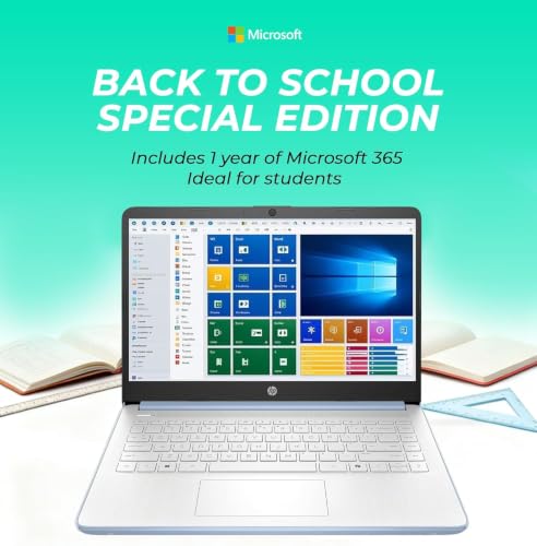 Image of HP Everyday Slim Laptop with Copilot AI • 2026 Edition • Intel 4-Core N150 CPU • 4GB RAM • 128GB SSD + 1TB Cloud Storage • Microsoft 365 • Windows 11 • Thin & Portable • w /o Mouse