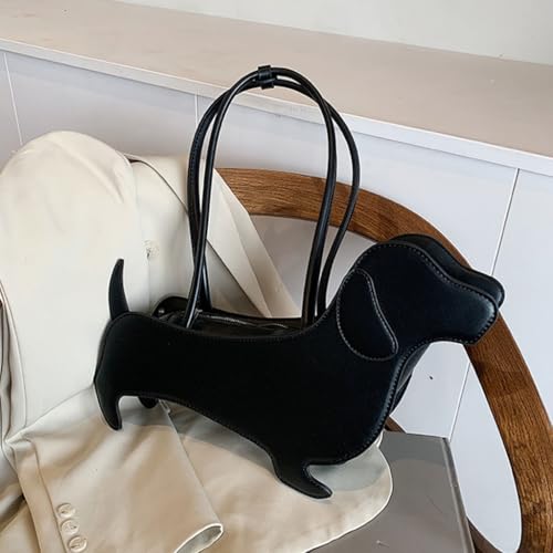 MZRAN Taschen für Damen, einzigartiges Dackel-Design, Umhängetasche, PU-Leder, Handtasche, Unterarm-Geldbörse für Hundeliebhaber und modisch, coffee