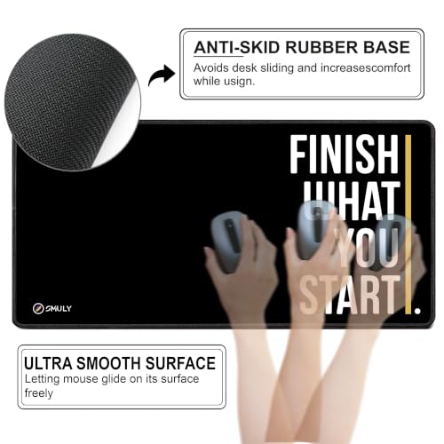 Image of Large Desk Mat, Extended Mouse Pad 58.5 x 28 cm, Desk Pad, Washable Mousepad, 2mm Thick Non-Slip Rubber Base, Stitched Edges for Office, Home & Workstation (Multicolour)