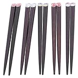 Denash Hölzer Japanische Stäbchen -Essstäbchen Set Exquisite Wiederverwendbare Küchenbesteck für Tägliches Essen mit 5 Paaren Zum Hauswarmieren