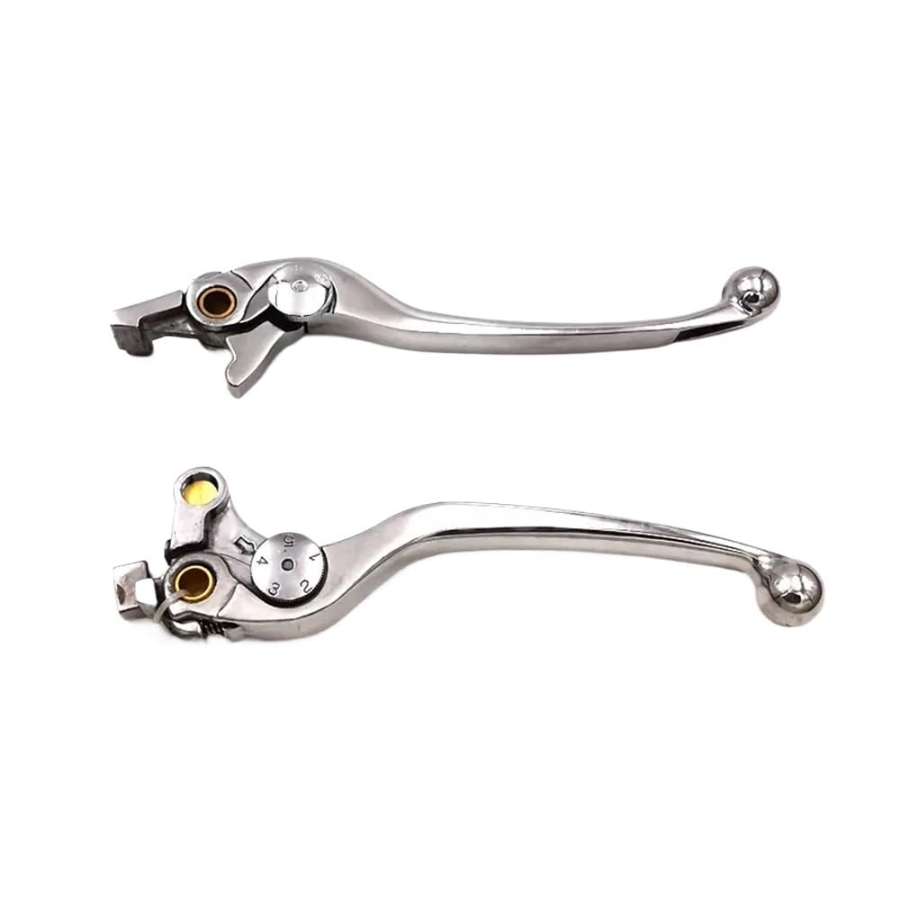 Hjxctrh Silver 1 Pair Motorcycle Brake Clutch Lever Compatible With Gsf1200 Gsf1250 Gsx1300r Gsx650f Dl1000 Vstrom Tl1000r Gsx1400 Sv1000(Silver 1 Pair)