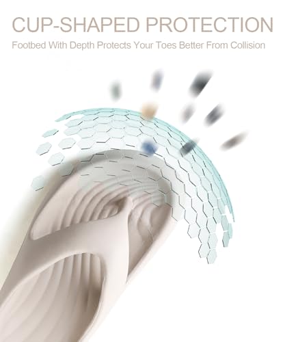 Vinlas Womens Flip Flops, Super Soft Comfortable Arch Support Walking Sandals, Cup-shaped Proctective Thong Womens Slides4