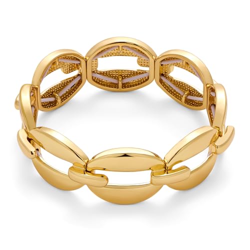 Chunky Gold Stretch Bracelet for Women Adjustable Elastic Chain Bracelet Bold Statement Bracelet Trendy Jewelry