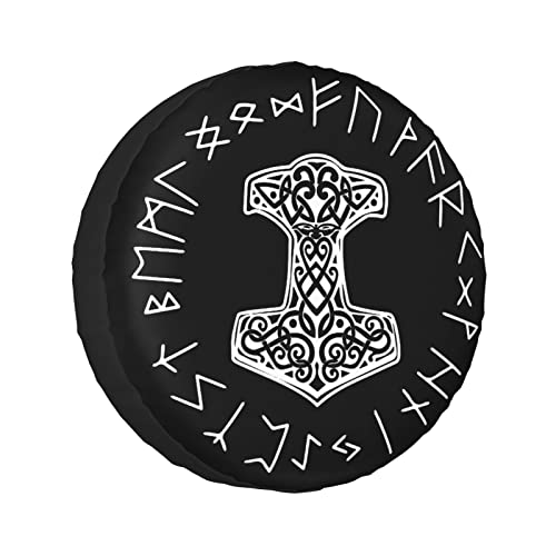 Vikings Mjolnir and Rune Wheel Norse Mythology Symbol Spare Tire