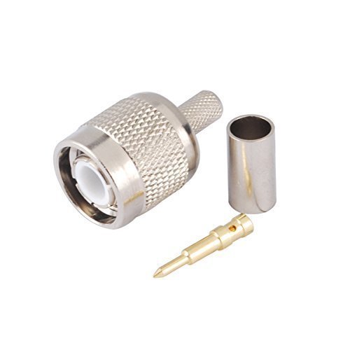 Custom Cables Group LLC 2pcs Rf Electronics Wire Terminal Coaxial Copper Alloy Connector Tnc Plug Straight Crimp for Rg58 Lmr195 Rg400 Ships from USA