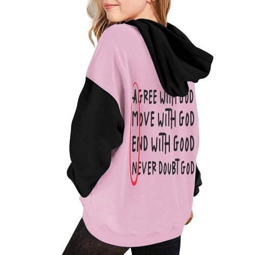 Sudadera con Capucha Infantil Femenina Manga Larga Talla Básica Casual Unicolor Bolsillo Delantero Cómoda Abrigada Diaria Moda Niña (5-6 Years)