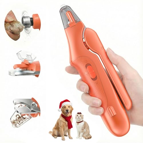 Image of 2 in 1 Dog Nail Clippers & Cat Nail Clippers Trimmers for Large Medium Small Dogs Cats Claw Trimmer Quick Sensor and Safety Guard USB Rechargeable Dogs Nail Trimmer with Catcher & 2 LED Lights