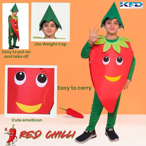 Image of Kaku Fancy Dresses Fruit and Vegetable Costume Paper Cutout with Cap For Kids | Healthy Food Costume For Boys & Girls (Tracksuit Not Included)