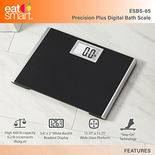 Eatsmart Precision Plus Scale For Body Weight, Wide Platform For Added Comfort. Extra Heavy 440 Lb Capacity #TOP2