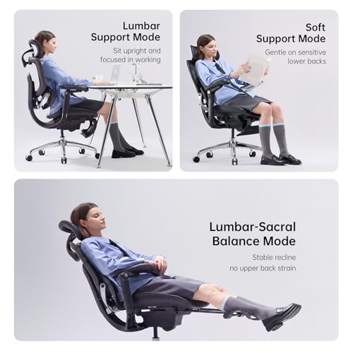 SIHOO Doro C300 Pro V2 Ergonomic Office Chair with Footrest, Jet Black - image 6