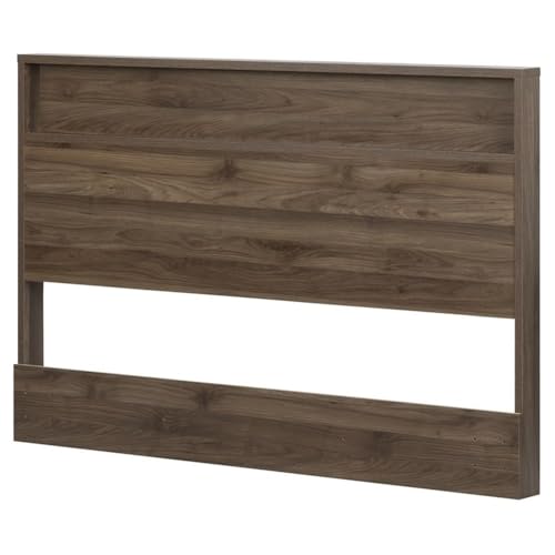 South Shore Tao Headboard with Shelf, Full/Queen, Natural Walnut
