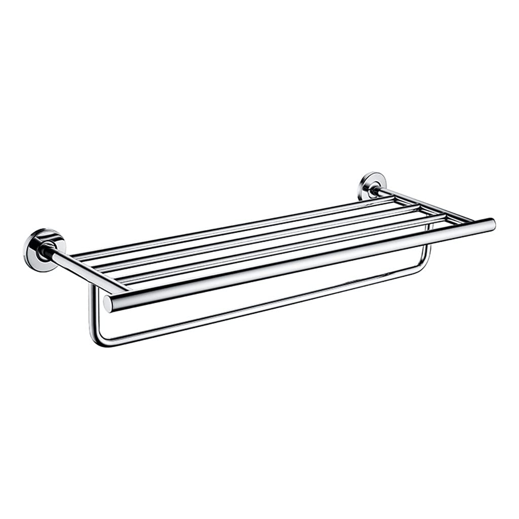 Rangement linge de bain compact grâce au double porte-serviette mural inox