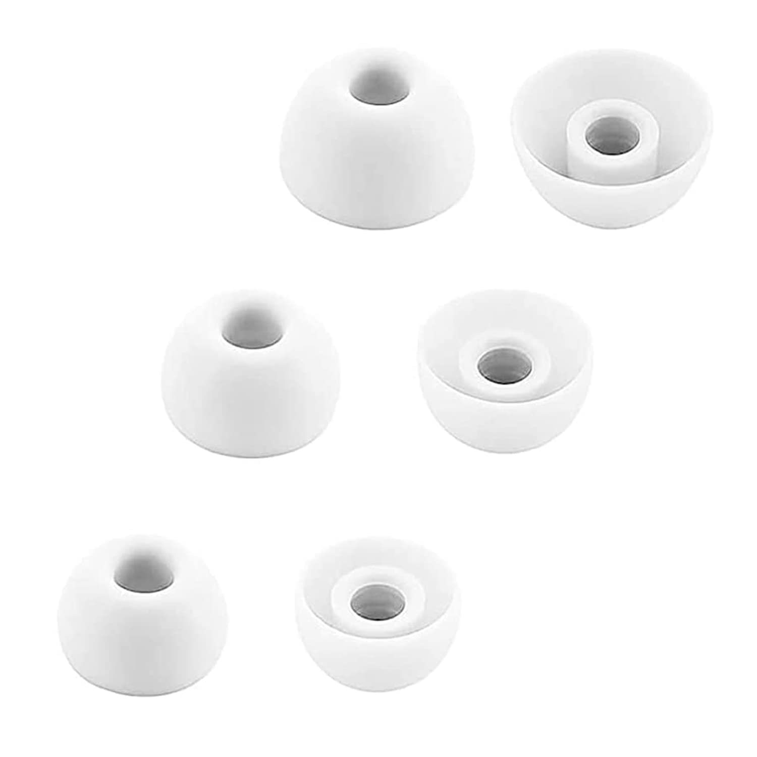 aiivioll earbuds compatible with beats fit pro/studio buds/studio buds+, s/m/l 3 sizes 6 soft silicone in-ear tips replacement earbuds, compatible with beats fit pro (6 pcs/white)