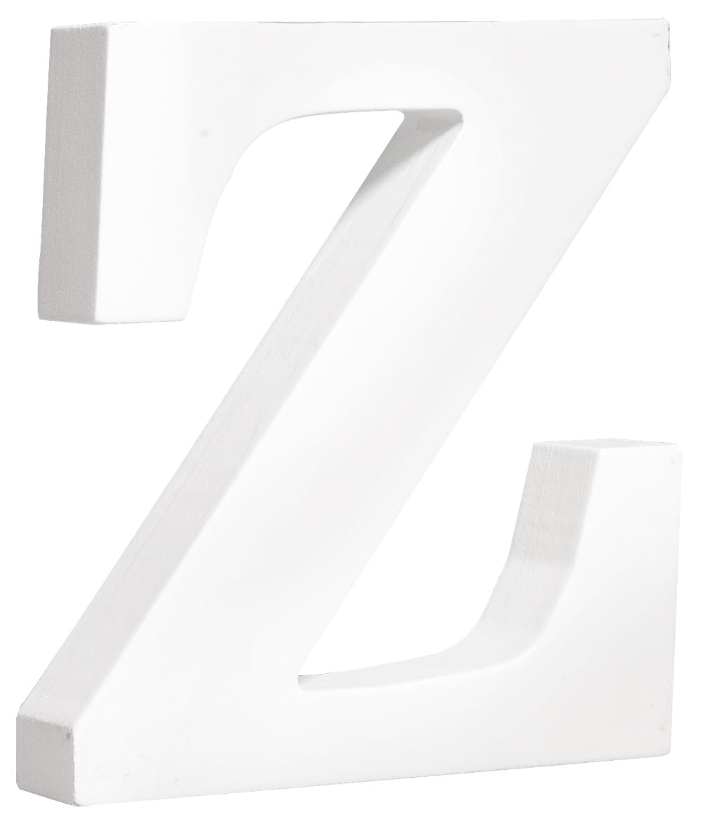Rayher MDF Letter Z for DIY Crafts, White Wood Letter for Wedding and Home Decorations, 3D Capital Letter, Upper-Case Letter, White, 9.7x2x11cm, 64565102 โ image 1