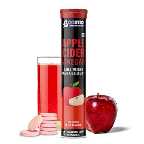 Image of Apple Cider Vinegar Effervescent Tablet - For Weight Loss With Pomegranate Extract, Vitamin B6 & B12 For Refreshing Detox & Metabolism Boost, No added Sugar (15 count (Pack of 1), Apple)
