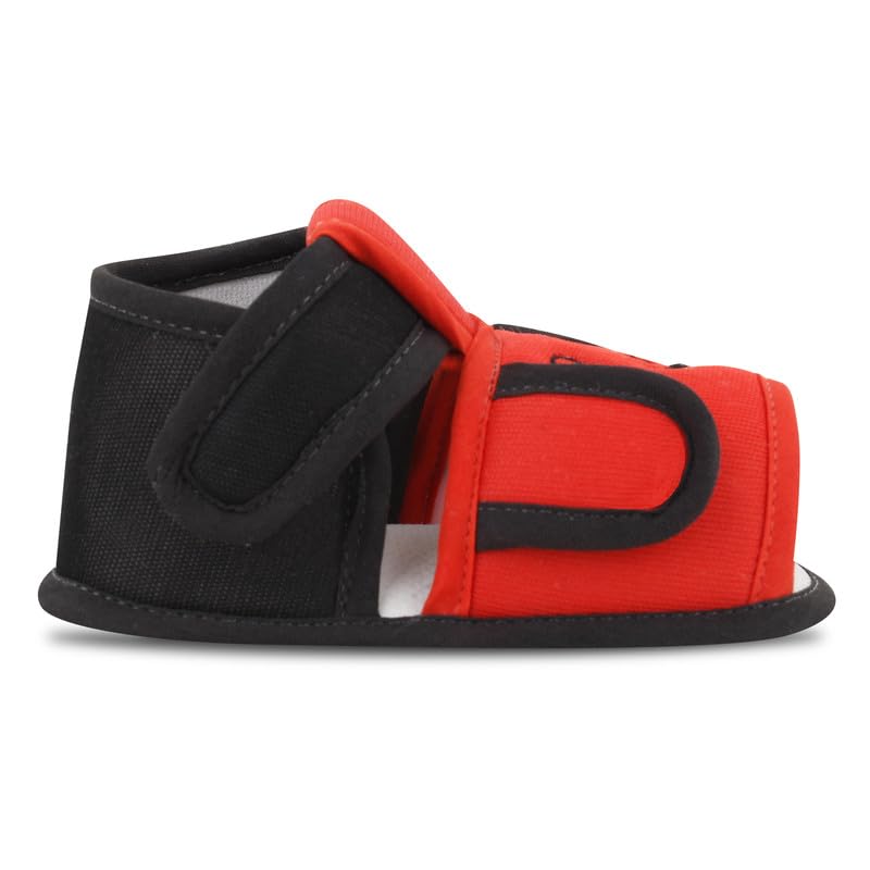 SMARTOTS Pack of 1 New Born Baby Shoes Sandal for 0-9 Months Baby Boy & Girls (Black.Red) 1