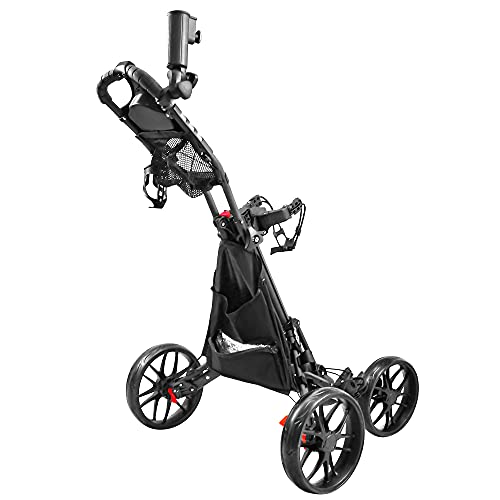 Bobopro 3 Wheel Golf Push Cart,Sturdy Folding Walking Push Cart With Foot Brake,Umbrella Holder,Beverage Holder,Golf Club Bag Holder,Golf Accessories And Best Gifts For Men Women Practice And Game #TOP1