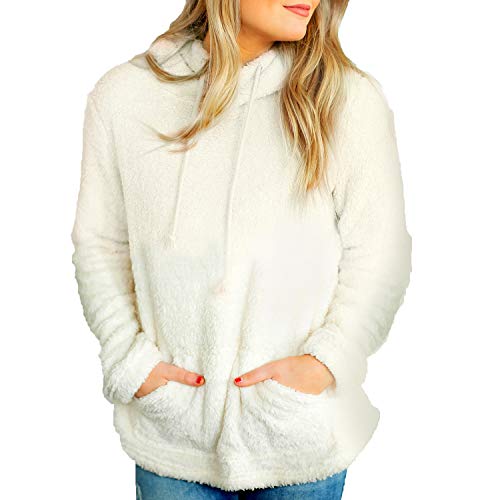 PESION Womens Sherpa Hoodies Pullover Sweatshirts with Kangaroo Pocket