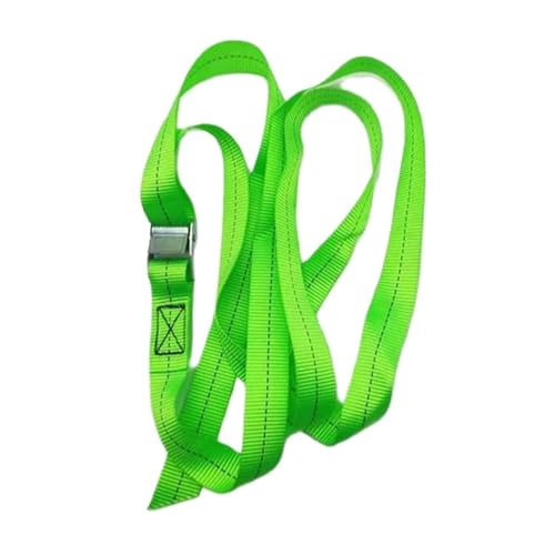 Correas de amarre de trinquete resistentes con hebilla de metal, color verde, 1-5 metros para equipaje de coche, bicicleta (4 metros)