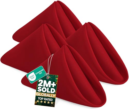 Utopia Home [24 Pack, Red] Cloth Napkins 17x17 Inches, 100%