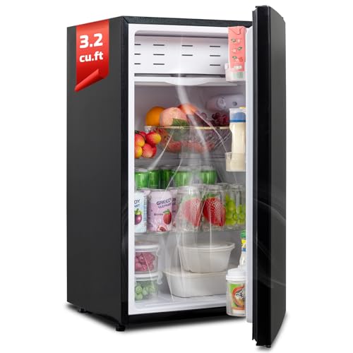 Image of Smad Compact Refrigerator Low Noise Mini Fridge with Freezer 7-Level Adjustable Thermostat