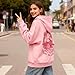 Enthowother Palm Puff Hoodie for Women, Cute Palm Pink Graphic Pullover Sweatshirt (Pink,Small)
