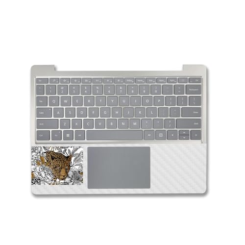Image of MightySkins Carbon Fiber Skin Compatible with Microsoft Surface Laptop Go 3 (2023) Full Wrap Kit - Bronzed Leopard | Protective, Durable Textured Carbon Fiber Finish | Easy to Apply | Made in The USA
