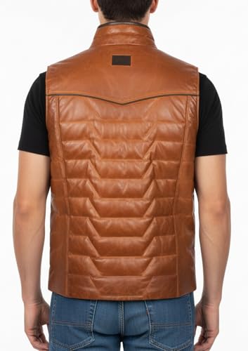 Image of Motorcycle Leather Vest For Men - Tactical Combat Military Style Sleeveless Biker Club Riding Outdoor Waistcoats