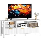 HOMCOM Mueble de TV Moderno para Salón 3 Cajones 120x39,5x50 cm Blanco