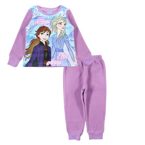 Disney Frozen Mädchen Frottee Schlafanzug, Langarm Fleece...