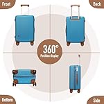 Carry on Luggage with Spinner Wheels, 22x14x9 Airline Approved Carry-on Suitcase, Small Hardside Luggage with TSA Lock,Hard Shell Suitcase,Hard Case for Travel (Blue, 20-Inch) - Image 2