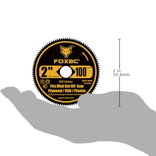 FOXBC 2 Inch HSS Saw Blade 100T for Mini High Speed Miter Cut Off Saw with 3/8" Arbor- 5 Pack