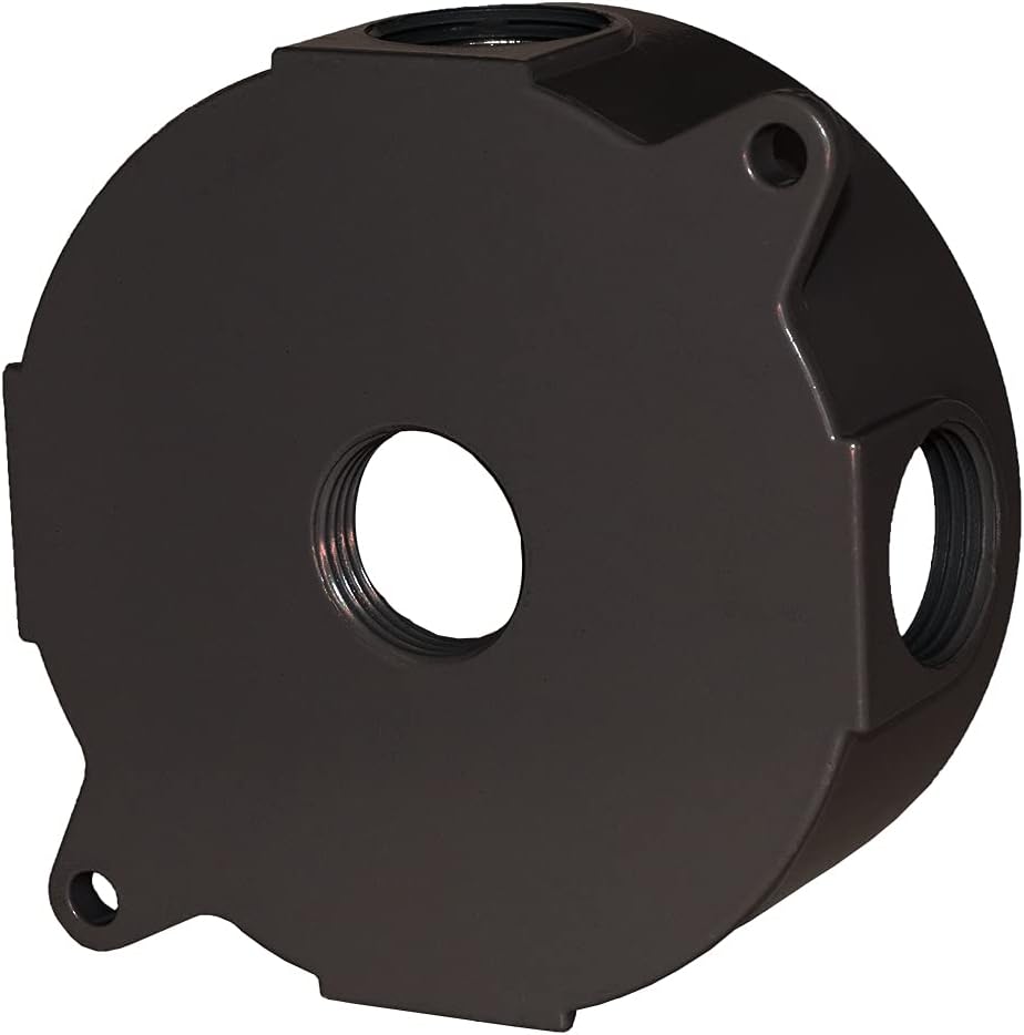Sigma Engineered Solutions 143854-75BR 3/4-Inch 5 Hole Round Weatherproof Box, Bronze