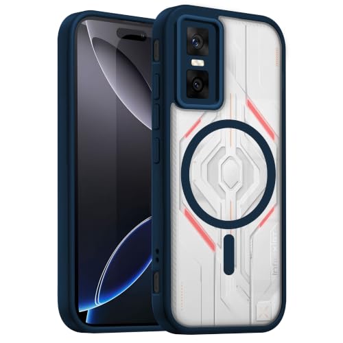 Image of V-TAN Back Cover for Infinix GT 30 Pro 5G | TPU | Transparent Crystal Clear Magnetic Case Compatible with Infinix GT 30 Pro | Slim Fit, Camera Protective Shockproof Mobile Cover Design (Blue)