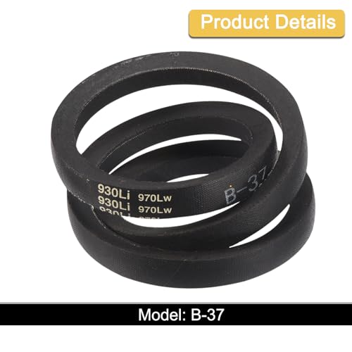 Image of uxcell 3 Pack B-37 Classic Wrapped V-Belt, 39 inch Outside Circumference Wrapped Industrial Rubber V-Belt B Profile V-Belt for Industrial Machinery Equipment, Black