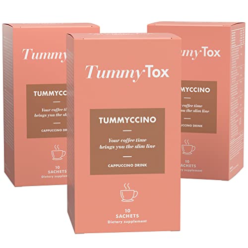 TummyTox Tummyccino - Schlankheits-Kaffee-Getränk mit Grüner Kaffee-Extrakt - Garcinia Cambogia und Guarana-Extrakt - 30 Beutel für 1 Monat mit Kostenloser E-Book-Ratgeber Cover